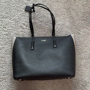 NWT Kate Spade Pittsburgh Penguins signed large Margaux black and Taupe tote bag